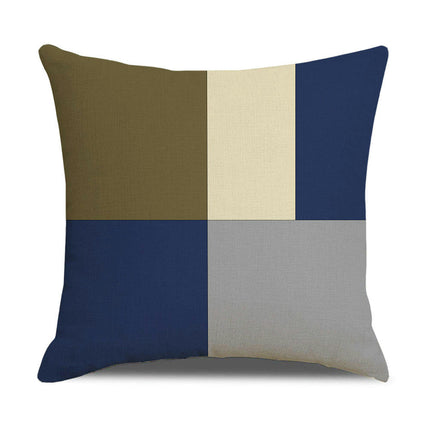 Farmhouse Pillow Covers Geometric Striped Square Decorative Throw Pillow Case for Home Decorations-A