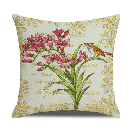 Spring Decorative Pillowcases Farmhouse Pillow Cushion Cases Home Decor Square Floral Pillow Case