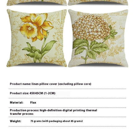 Spring Decorative Pillowcases Farmhouse Pillow Cushion Cases Home Decor Square Floral Pillow Case