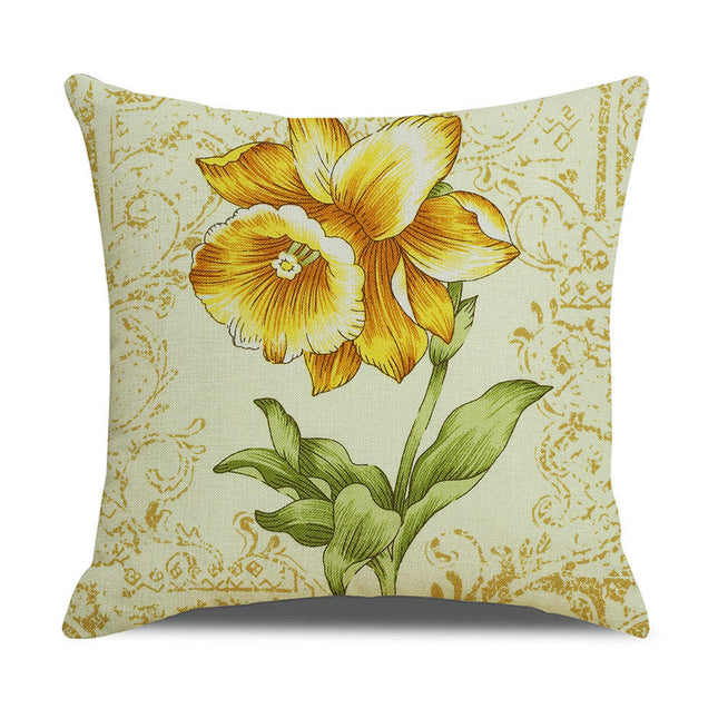 Spring Decorative Pillowcases Farmhouse Pillow Cushion Cases Home Decor Square Floral Pillow Case