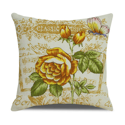 Spring Decorative Pillowcases Farmhouse Pillow Cushion Cases Home Decor Square Floral Pillow Case