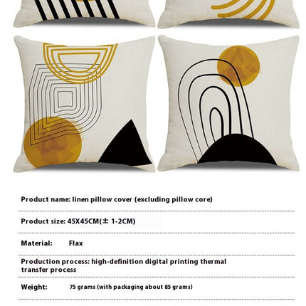 Farmhouse Pillow Covers Geometric Striped Square Decorative Throw Pillow Case for Home Decorations-B