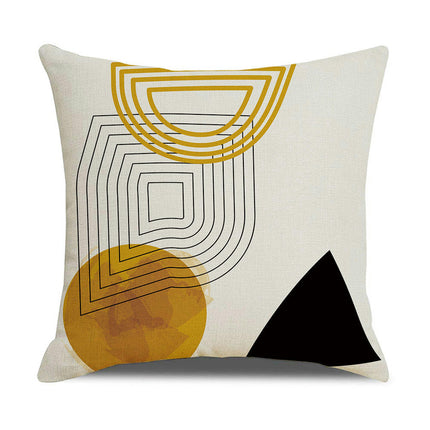 Farmhouse Pillow Covers Geometric Striped Square Decorative Throw Pillow Case for Home Decorations-B