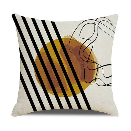 Farmhouse Pillow Covers Geometric Striped Square Decorative Throw Pillow Case for Home Decorations-B