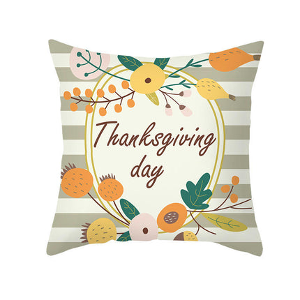 Cartoon Pillow Covers Thanksgiving Cushion Covers Outdoor Square Throw Pillow Cases for Home Decorations