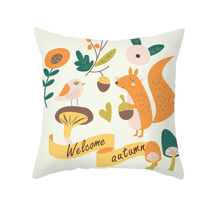 Cartoon Pillow Covers Thanksgiving Cushion Covers Outdoor Square Throw Pillow Cases for Home Decorations