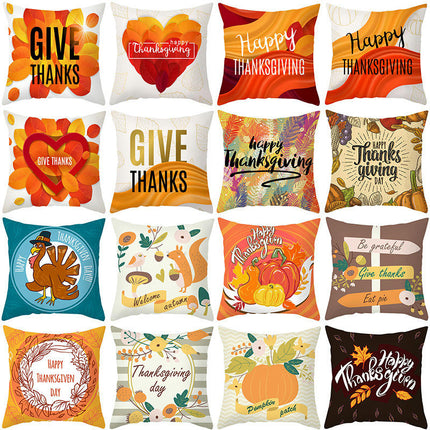 Cartoon Pillow Covers Thanksgiving Cushion Covers Outdoor Square Throw Pillow Cases for Home Decorations