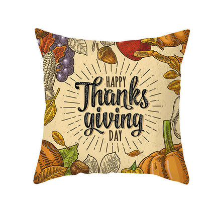 Cartoon Pillow Covers Thanksgiving Cushion Covers Outdoor Square Throw Pillow Cases for Home Decorations