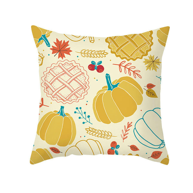 Throw Pillow Covers Thanksgiving Decorative Pillow Cases Soft Fall Pumpkin Autumn Pillow Covers for Sofa-A