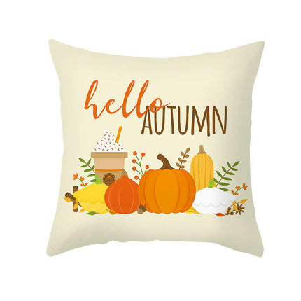 Throw Pillow Covers Thanksgiving Decorative Pillow Cases Soft Fall Pumpkin Autumn Pillow Covers for Sofa-A