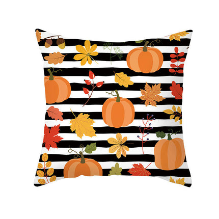 Throw Pillow Covers Thanksgiving Decorative Pillow Cases Soft Fall Pumpkin Autumn Pillow Covers for Sofa-A