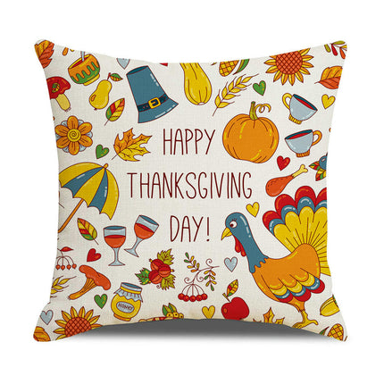 Throw Pillow Covers Thanksgiving Decorative Pillow Cases Soft Fall Pumpkin Autumn Pillow Covers for Sofa-B