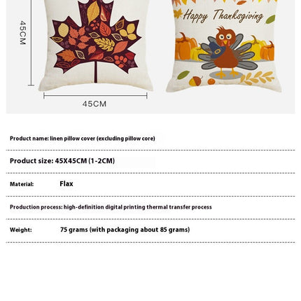 Throw Pillow Covers Thanksgiving Decorative Pillow Cases Soft Fall Pumpkin Autumn Pillow Covers for Sofa-B