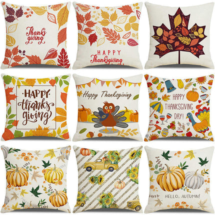 Throw Pillow Covers Thanksgiving Decorative Pillow Cases Soft Fall Pumpkin Autumn Pillow Covers for Sofa-B