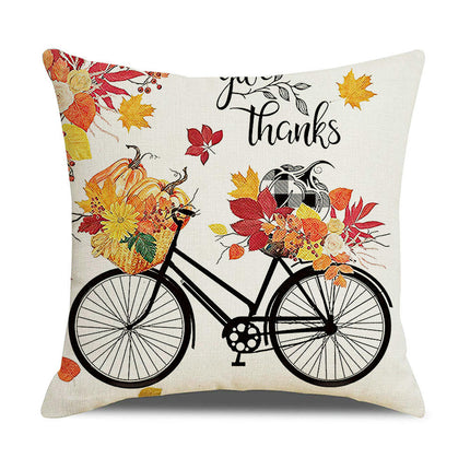 Fall Pillow Covers Thanksgiving Decorative Cushion Covers Orange Fall Pumpkin Throw Pillow Cases for Home-A2