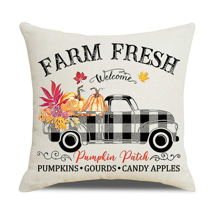 Fall Pillow Covers Thanksgiving Decorative Cushion Covers Orange Fall Pumpkin Throw Pillow Cases for Home-A2