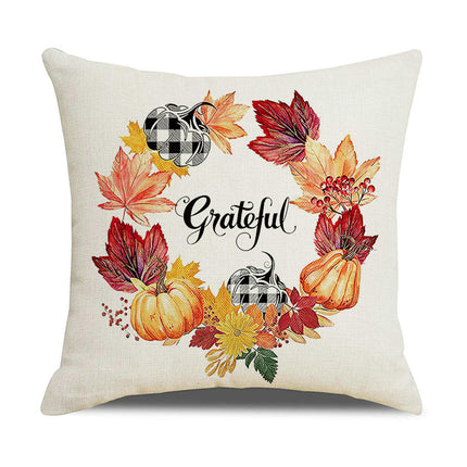 Fall Pillow Covers Thanksgiving Decorative Cushion Covers Orange Fall Pumpkin Throw Pillow Cases for Home-A2