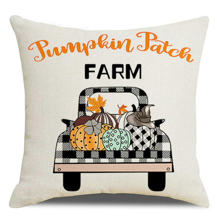 Fall Pillow Covers Thanksgiving Decorative Cushion Covers Orange Fall Pumpkin Throw Pillow Cases for Home-A1