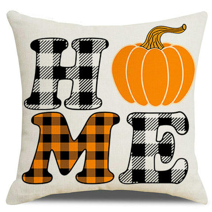 Fall Pillow Covers Thanksgiving Decorative Cushion Covers Orange Fall Pumpkin Throw Pillow Cases for Home-A1