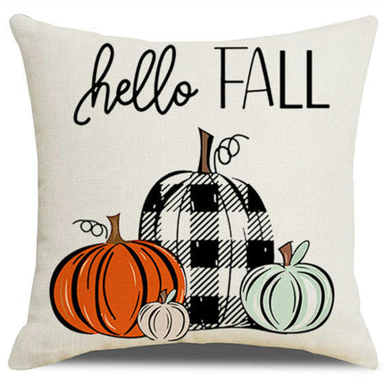 Fall Pillow Covers Thanksgiving Decorative Cushion Covers Orange Fall Pumpkin Throw Pillow Cases for Home-A1