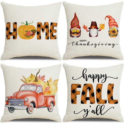 Fall Decor Pillow Covers Pumpkin Thanksgiving Throw Pillows Autumn Cushion Cases for Home Decorative