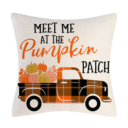 Fall Decor Pillow Covers Pumpkin Thanksgiving Throw Pillows Autumn Cushion Cases for Home Decorative-A