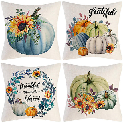 Thanksgiving Throw Pillow Covers Soft Pumpkin Autumn Pillow Covers Cushion Covers for Home Decorative-A