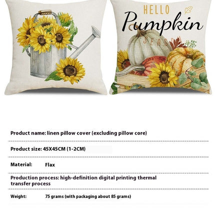 Fall Pumpkin Decorative Throw Pillow Covers flower Thanksgiving Cushion Covers Outdoor Sofa Home Pillow Case