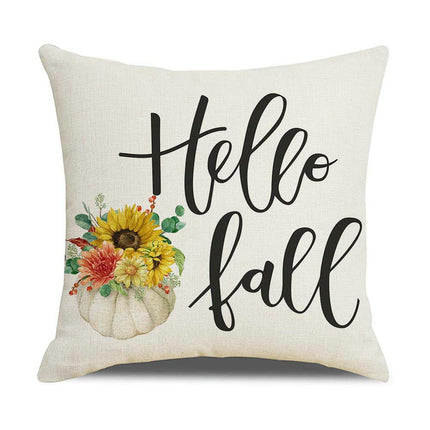 Fall Pumpkin Decorative Throw Pillow Covers flower Thanksgiving Cushion Covers Outdoor Sofa Home Pillow Case