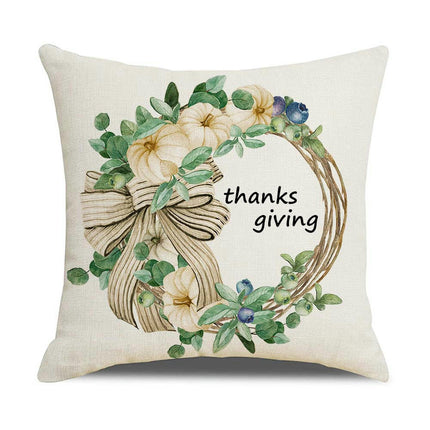 Fall Pumpkin Decorative Throw Pillow Covers flower Thanksgiving Cushion Covers Outdoor Sofa Home Pillow Case