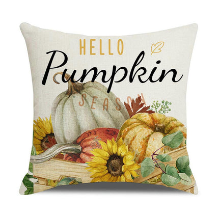 Fall Pumpkin Decorative Throw Pillow Covers flower Thanksgiving Cushion Covers Outdoor Sofa Home Pillow Case