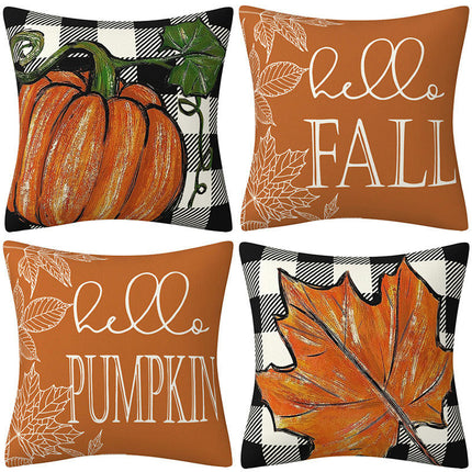 Throw Pillow Covers Pumpkin Maple leaf Autumn Decor Thanksgiving Decorative For Home Sofa Bed