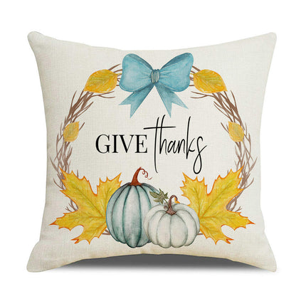 Throw Pillow Covers Pumpkin Maple leaf Autumn Decor Thanksgiving Decorative For Home Sofa Bed-B