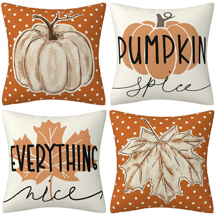 Throw Pillow Covers Pumpkin Maple leaf Autumn Decor Thanksgiving Pillow Covers For Home Couch Sofa Bed