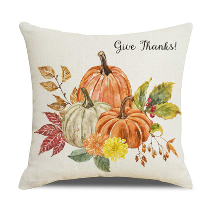 Throw Pillow Covers Pumpkin Maple leaf Autumn Decor Thanksgiving Pillow Covers For Home Couch Sofa Bed-A