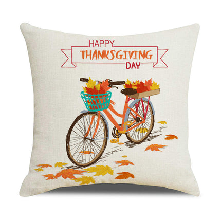 Throw Pillow Covers Pumpkin Maple leaf Autumn Decor Thanksgiving Pillow Covers For Home Couch Sofa Bed-A