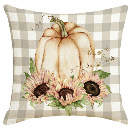 Fall Thanksgiving Pillow Covers Pumpkin Leaves Farmhouse Throw Pillowcase Cushion Case for Decor