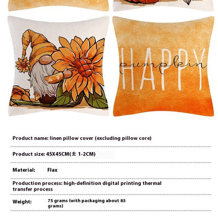 Autumn Throw Pillow Cover, Pumpkin Decorative Cushion Case Home Thanksgiving Pillowcase Decor for Sofa