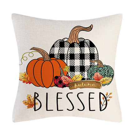 Fall Thanksgiving Pillow Covers Pumpkin Truck Farmhouse Throw Pillowcase Outdoor Cushion Case