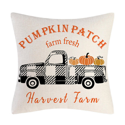 Fall Thanksgiving Pillow Covers Pumpkin Truck Farmhouse Throw Pillowcase Outdoor Cushion Case