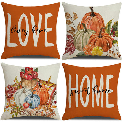 Fall Throw Pillow Covers Pumpkin Decorative Cushion Cases Pillow Cases for Home House Bedroom Sofa Decor