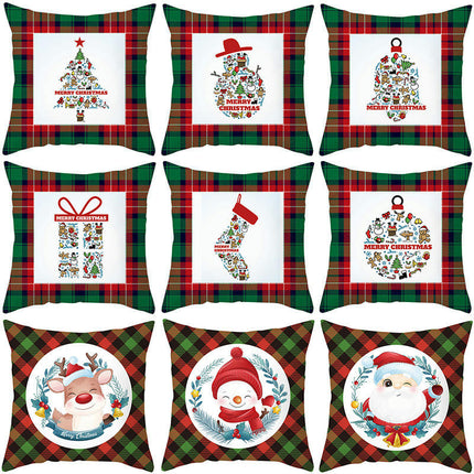 Christmas Decorative Throw Pillow Covers Square Cushion Covers Christmas Trees Snowflakes Pillow Cases