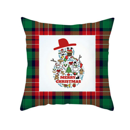 Christmas Decorative Throw Pillow Covers Square Cushion Covers Christmas Trees Snowflakes Pillow Cases