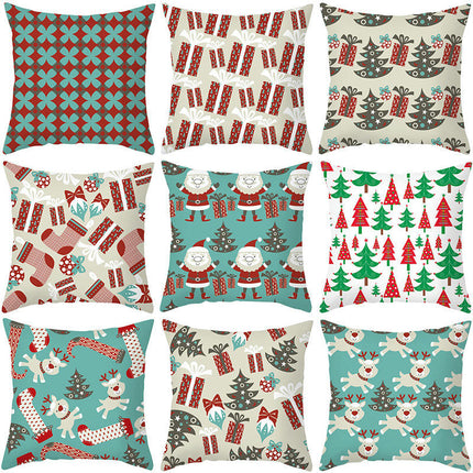 Christmas Pillow Cover Tree Snowflake Throw Pillow Case Square Cushion Decorative Cushion Cover for Sofa