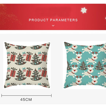 Christmas Pillow Cover Tree Snowflake Throw Pillow Case Square Cushion Decorative Cushion Cover for Sofa