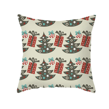 Christmas Pillow Cover Tree Snowflake Throw Pillow Case Square Cushion Decorative Cushion Cover for Sofa