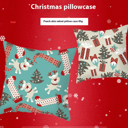 Christmas Pillow Cover Tree Snowflake Throw Pillow Case Square Cushion Decorative Cushion Cover for Sofa