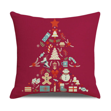 Merry Christmas Pillow Cover Christmas Snowflake Throw Pillow Case Square Decorative Cushion Cover for Sofa