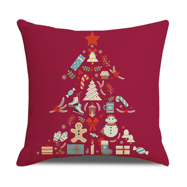 Merry Christmas Pillow Cover Christmas Snowflake Throw Pillow Case Square Decorative Cushion Cover for Sofa