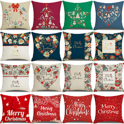 Merry Christmas Pillow Cover Christmas Snowflake Throw Pillow Case Square Decorative Cushion Cover for Sofa